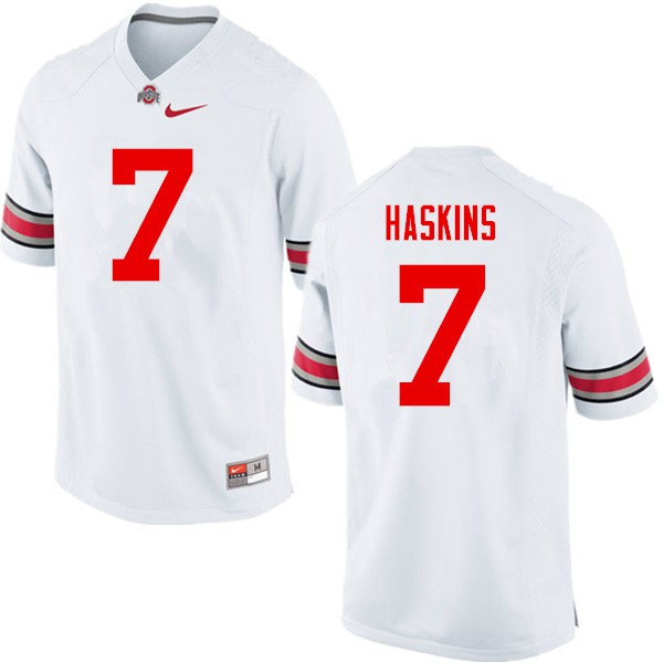 Ohio State Buckeyes #7 Dwayne Haskins Men University Jersey White OSU33739